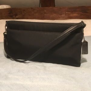 SOLD Coach Black Nylon & Leather Evening Clutch